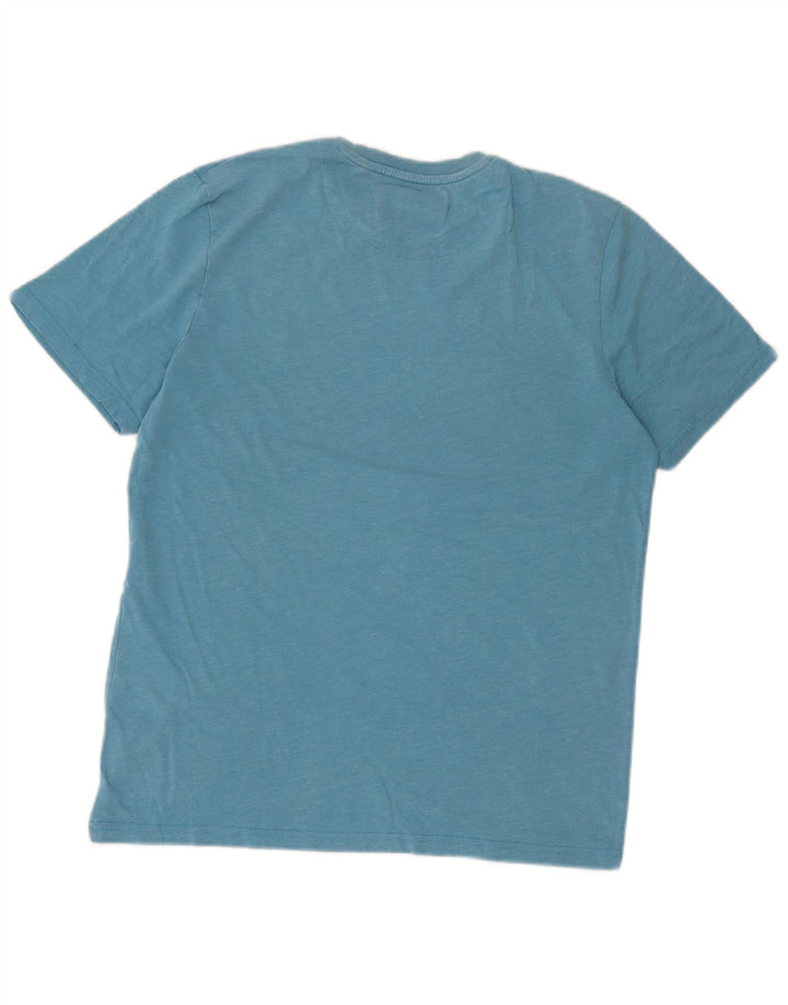 Lyle & Scott Herre T-shirt Top Medium Blue Flecked Bomuld