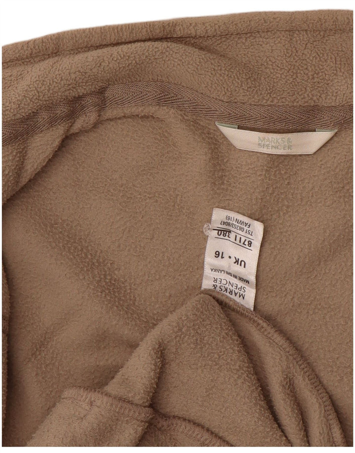 Marks & Spencer Dame Fleece Gilet UK 16 Large Beige Polyester