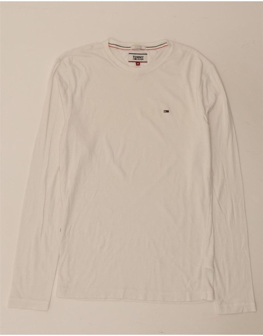 Tommy Hilfiger Herre Slim Fit Top Langærmet Medium Hvid Bomuld