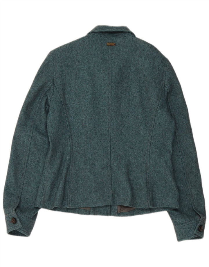 Marlboro Classics Kvinder Utility Jacket UK 12 Medium Blue Wool