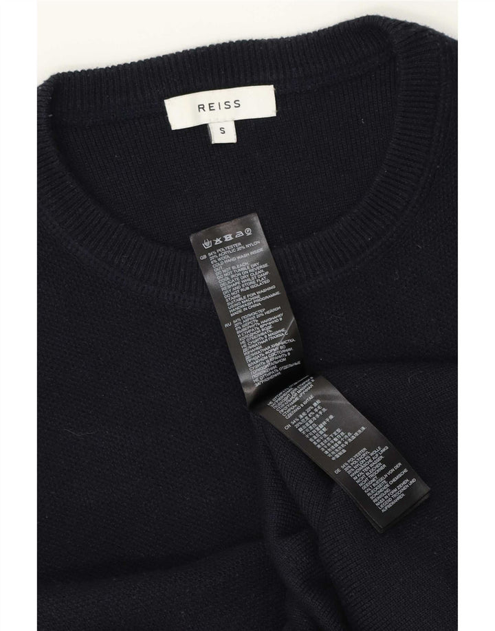Reiss herre rund hals sweater lille marineblå polyester