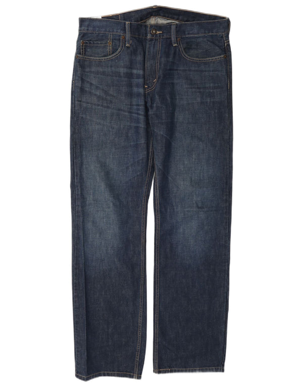 Levi's Herre 514 Straight Jeans W34 L32 Marineblå Bomuld