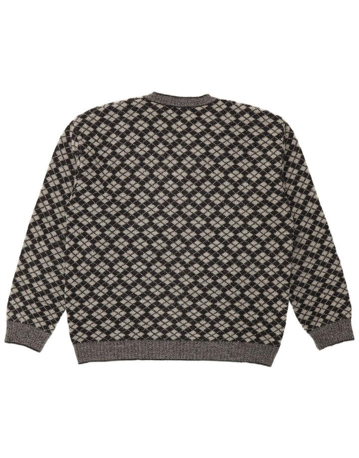 Gioferrari Herre V-hals sweater IT 54 XL Grå Argyle/Diamond