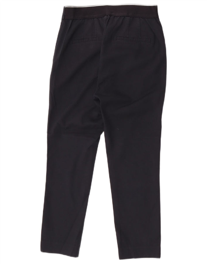 Zara Dame Slim Cropped Trousers Small W28 L24 Navy Blue