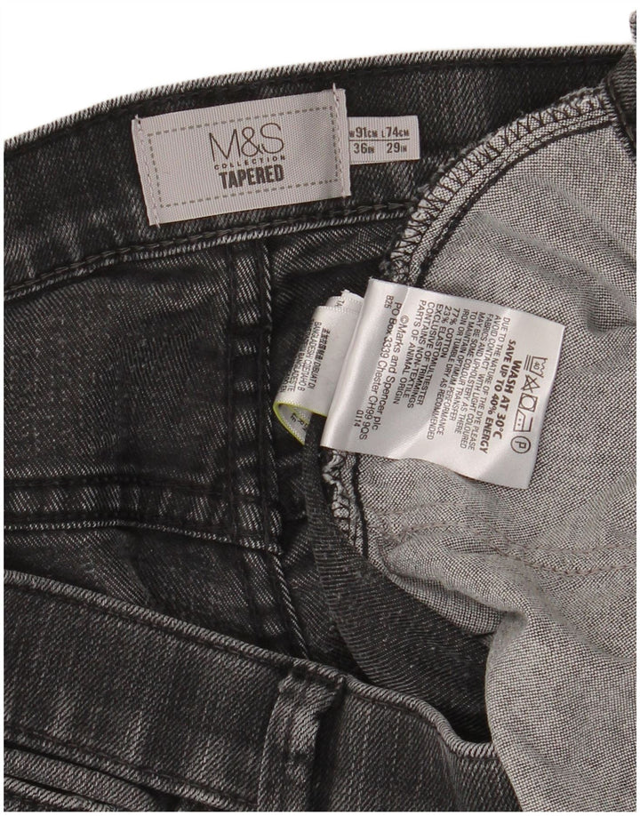 Marks & Spencer Herre Tapered Jeans W36 L29 Grå Bomuld
