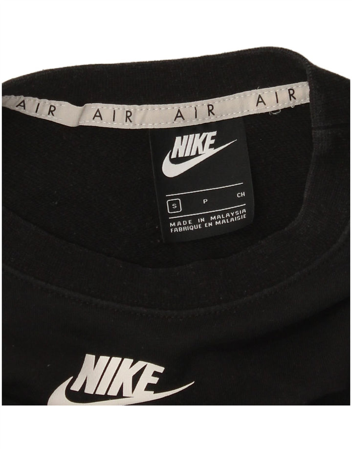 Nike Womens Oversized Crop Graphic Sweatshirt Jumper UK 10 Small Black