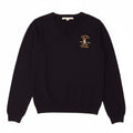 KARTEL Womens V-Neck Jumper Sweater UK 14 Large Navy Blue Wool