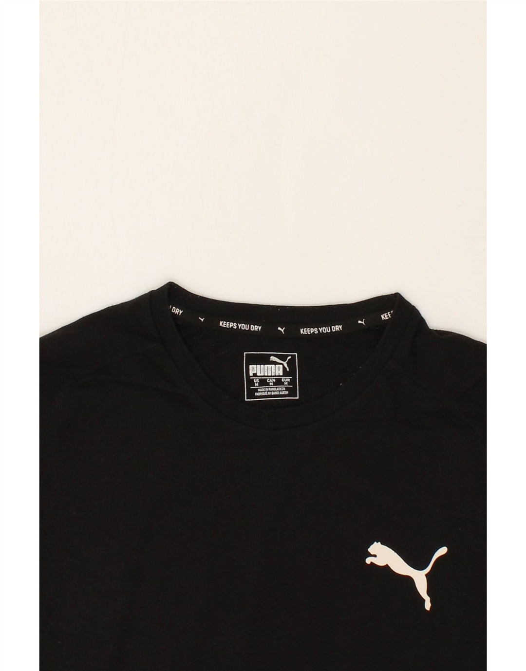 PUMA Mens T-Shirt Top Medium Black Vintage Puma and Second-Hand Puma from Messina Hembry 