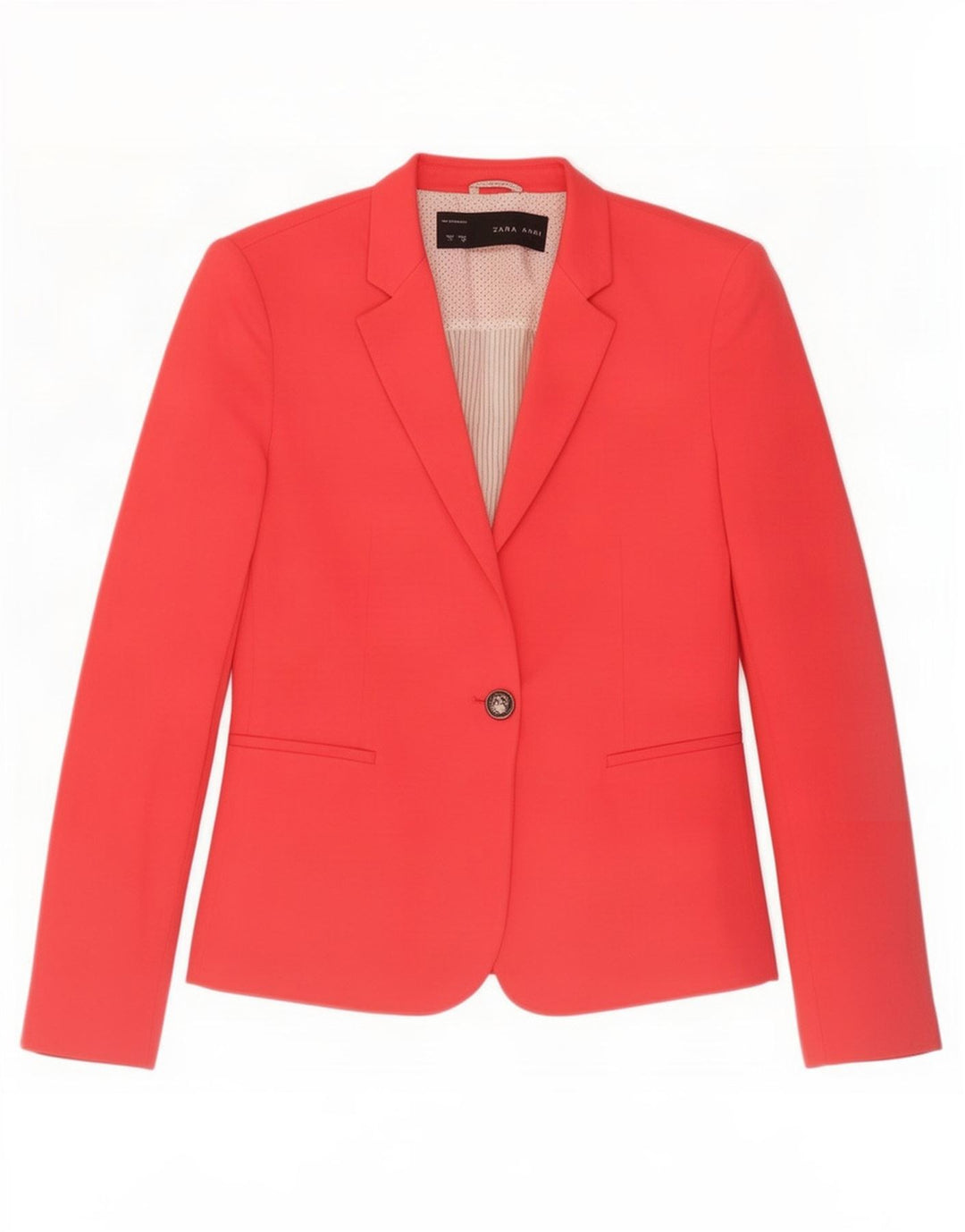Zara Dame 1 Knap Blazer Jacket UK 10 Lille Rød