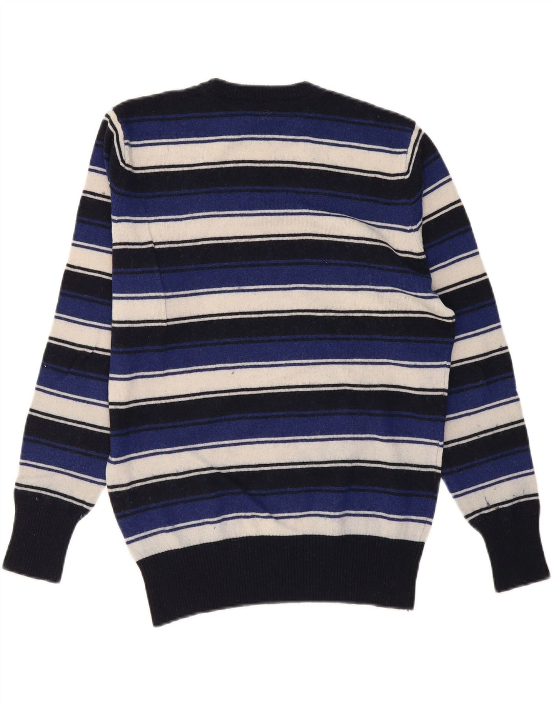 NORTH SAILS Mens Crew Neck Jumper Sweater Medium Navy Blue Striped Wool Vintage North Sails and Second-Hand North Sails from Messina Hembry 