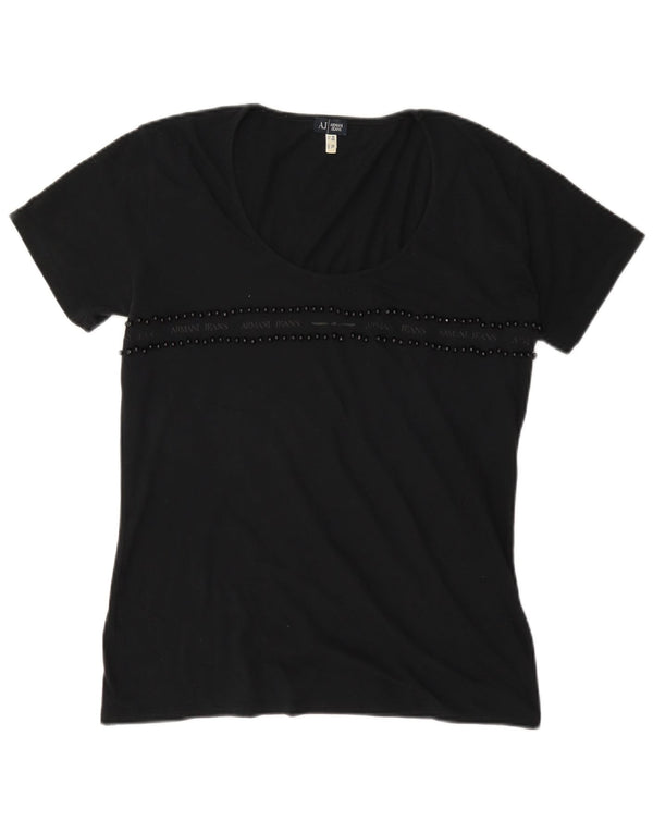 Armani Jeans T-Shirt Top EU 46 XL Sort