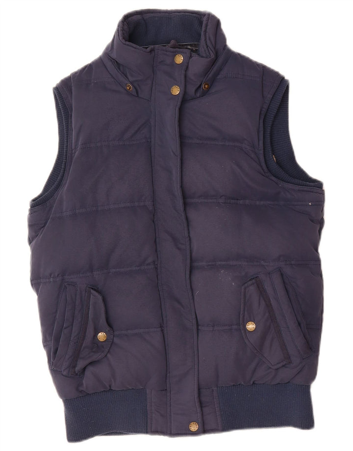 FAT FACE Womens Padded Gilet UK 10 Small  Navy Blue Polyester