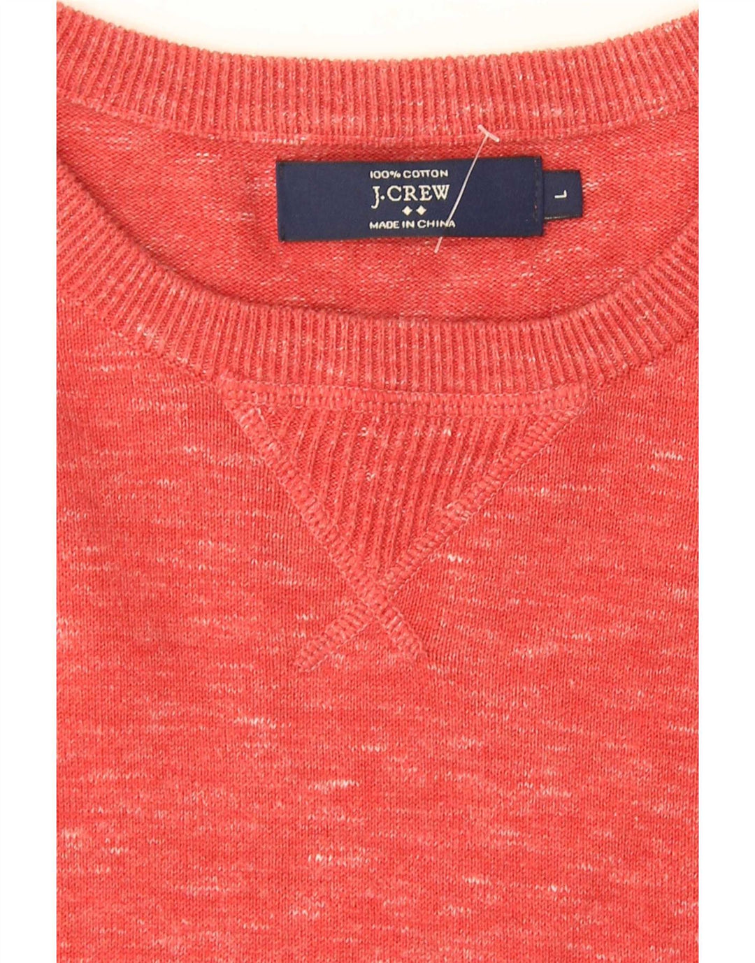 J. Crew Herre Neck Jumper Sweater Stor rød Flecked Bomuld