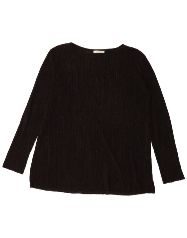 Zara Dame Oversized Boat Neck Jumper Sweater UK 14 Medium Black