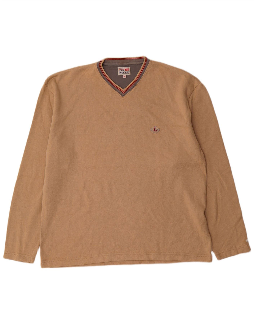 Levi's Herre V-hals sweater Stor Beige Bomuld