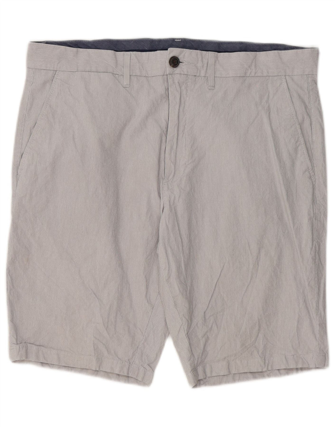 Marks & Spencer Chino Shorts til mænd W34 Large Grey Pinstripe Bomuld