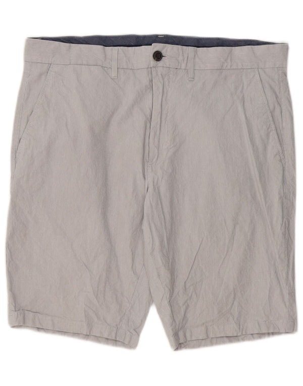 Marks & Spencer Chino Shorts til mænd W34 Large Grey Pinstripe Bomuld