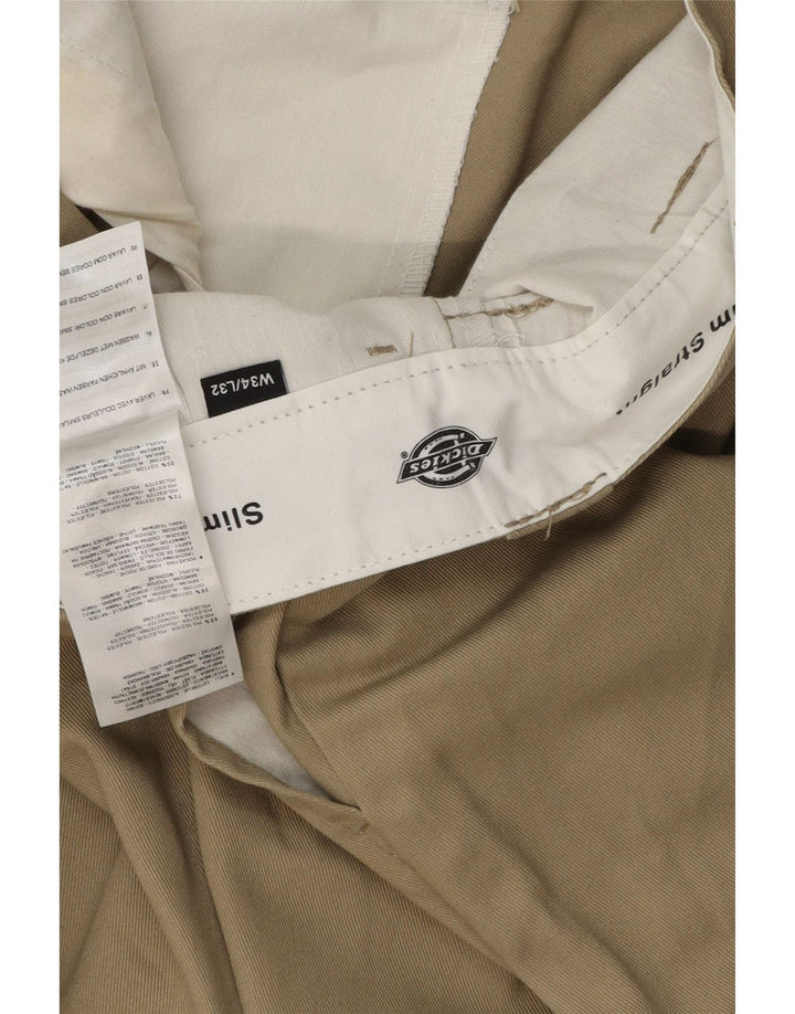DICKIES Herre Slim Straight Chino Bukser W34 L32 Beige Polyester