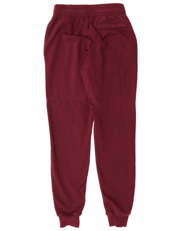 UNDER ARMOUR Mens Tracksuit Trousers Joggers Small  Maroon Cotton