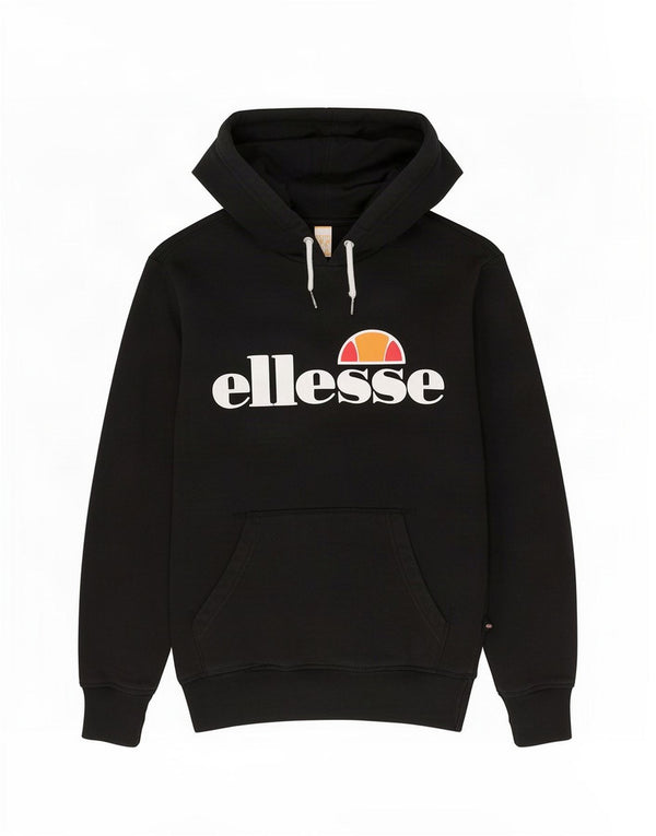 Ellesse Dame Grafisk Hoodie Jumper UK 8 Small Black Bomuld