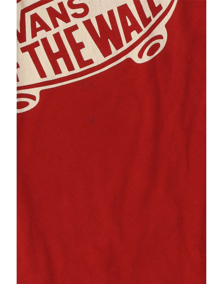 Vans Herre Custom Fit Grafisk T-Shirt Top Lille Rød Bomuld