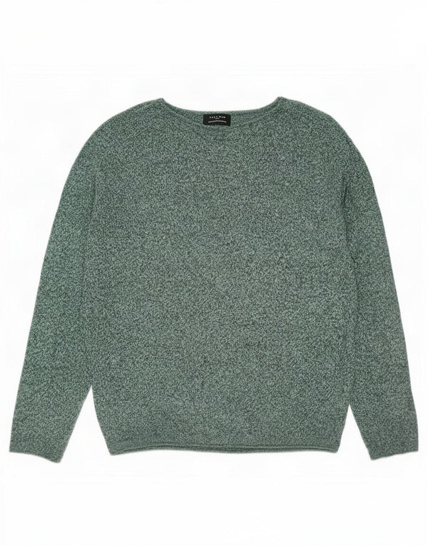 Zara Herre Boat Neck Jumper Sweater Medium Grøn Bomuld