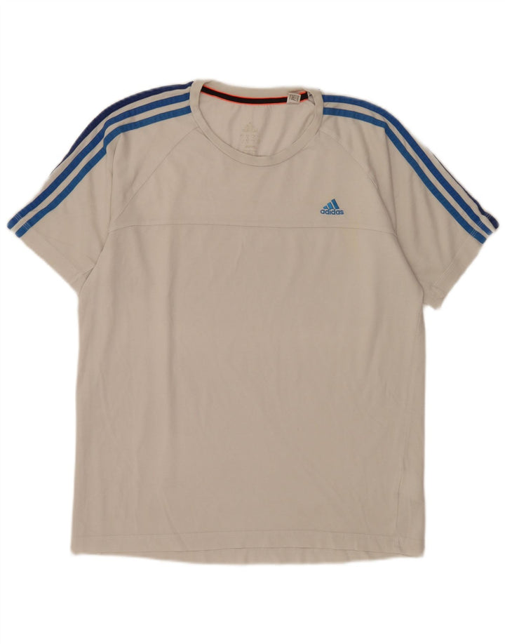 Adidas Herre T-shirt Top Large Off White Bomuld