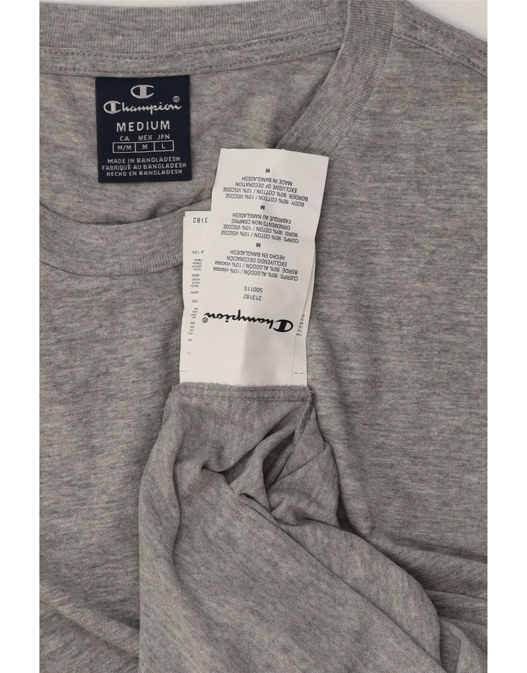 CHAMPION Herre T-Shirt Top Medium Grey Flecked Bomuld