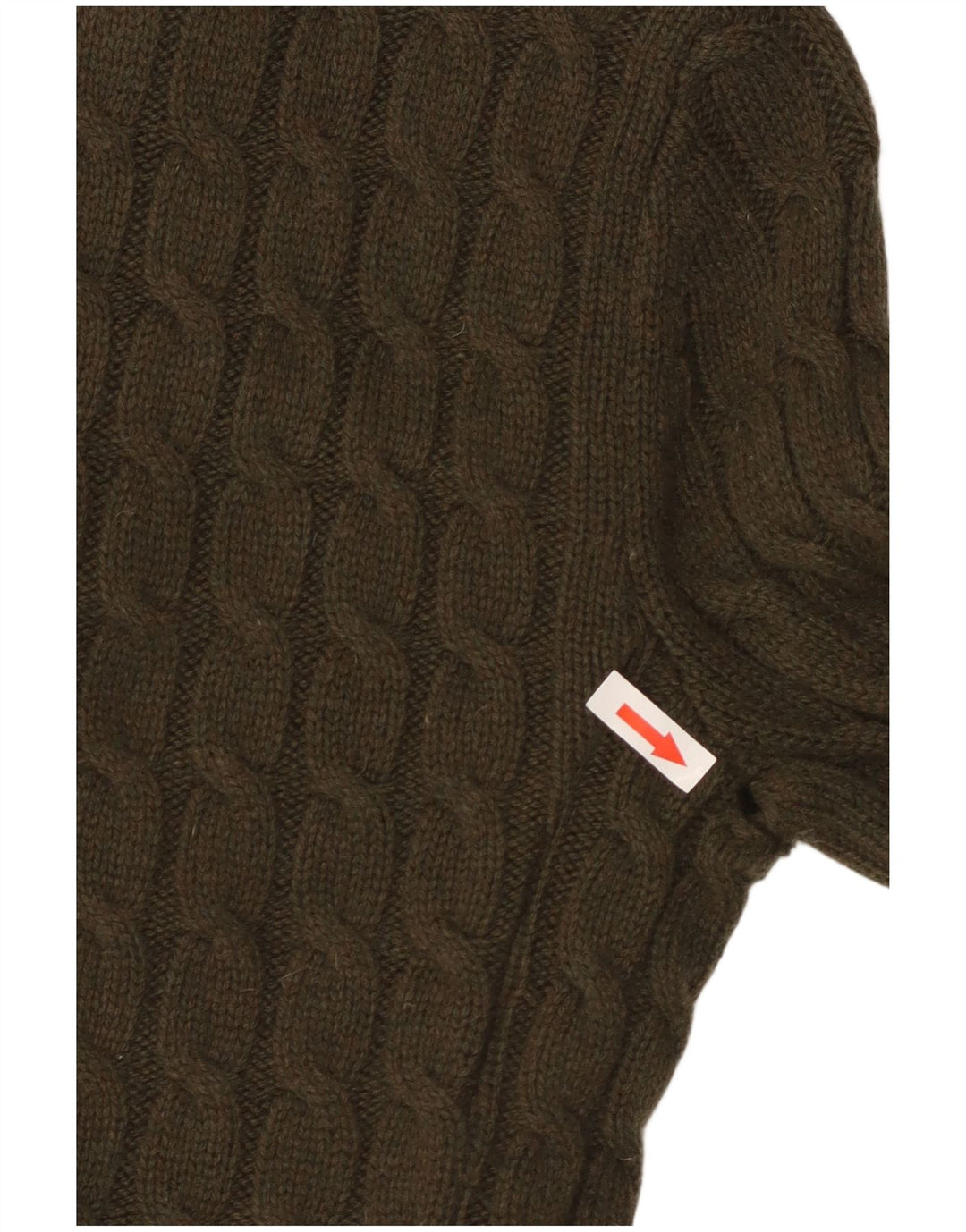 Massimo Dutti Dame Cardigan Sweater UK 8 Small Khaki Colourblock Uld