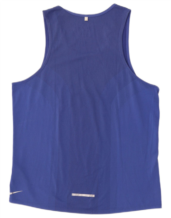 Nike Herre Dri Fit Grafisk Vest Top Medium Blue Polyester