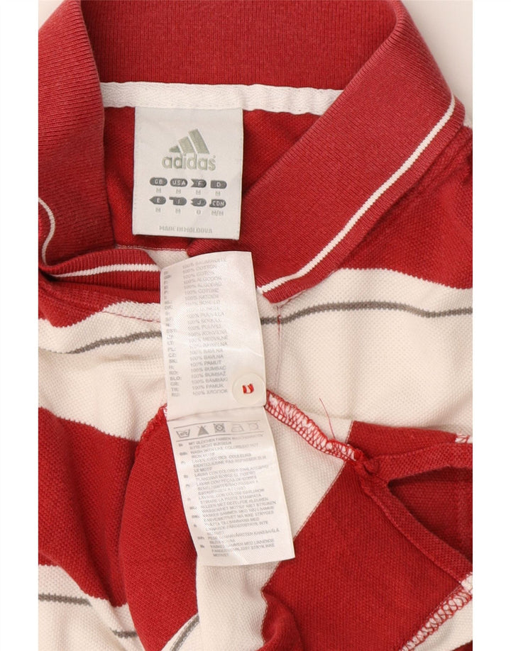 ADIDAS Herre Miami Heat Kortærmet Rugby Polo Shirt Medium Rød Stribet