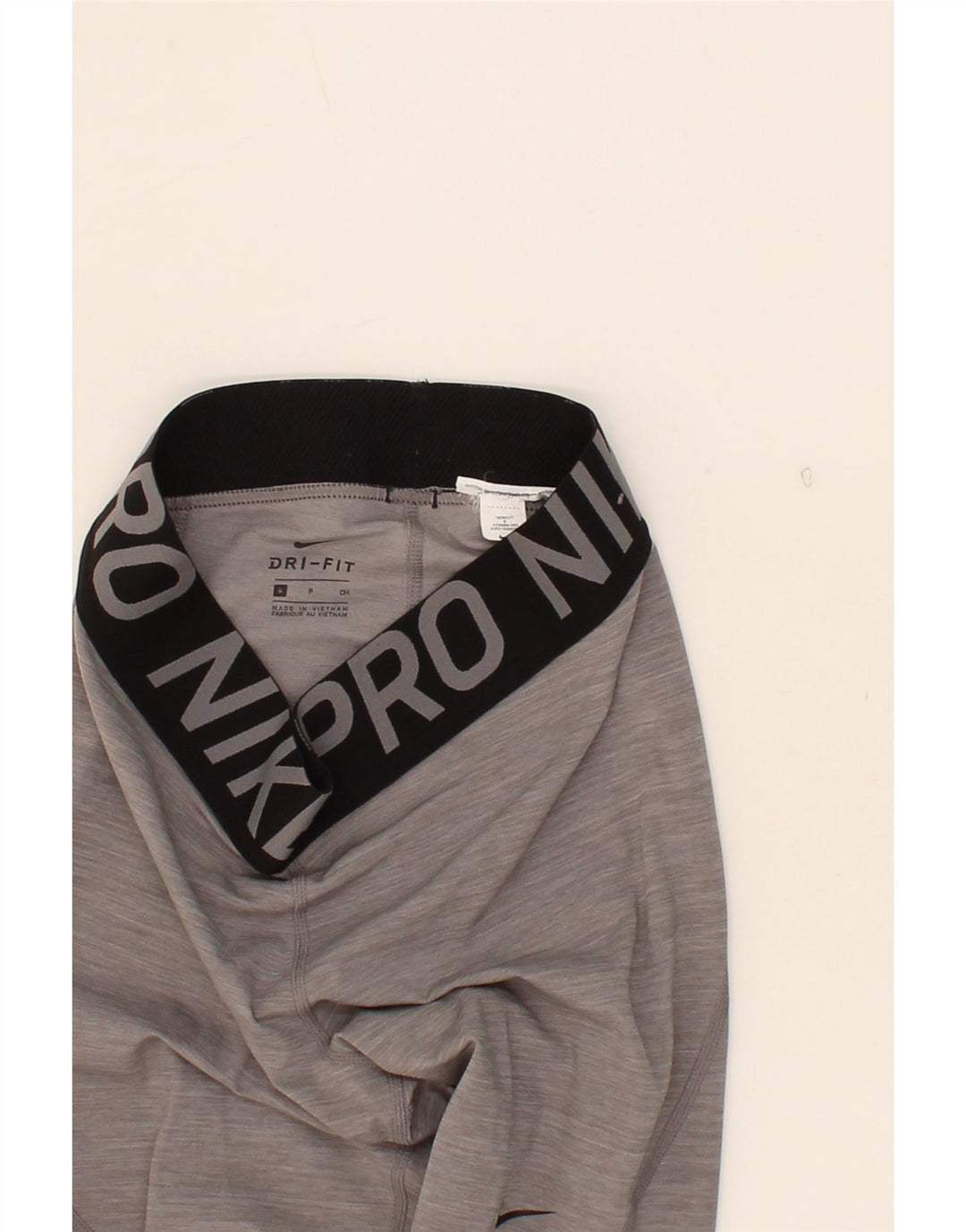 NIKE Womens Dri Fit Graphic Leggings UK 10 Small  Grey Colourblock Vintage Nike and Second-Hand Nike from Messina Hembry 