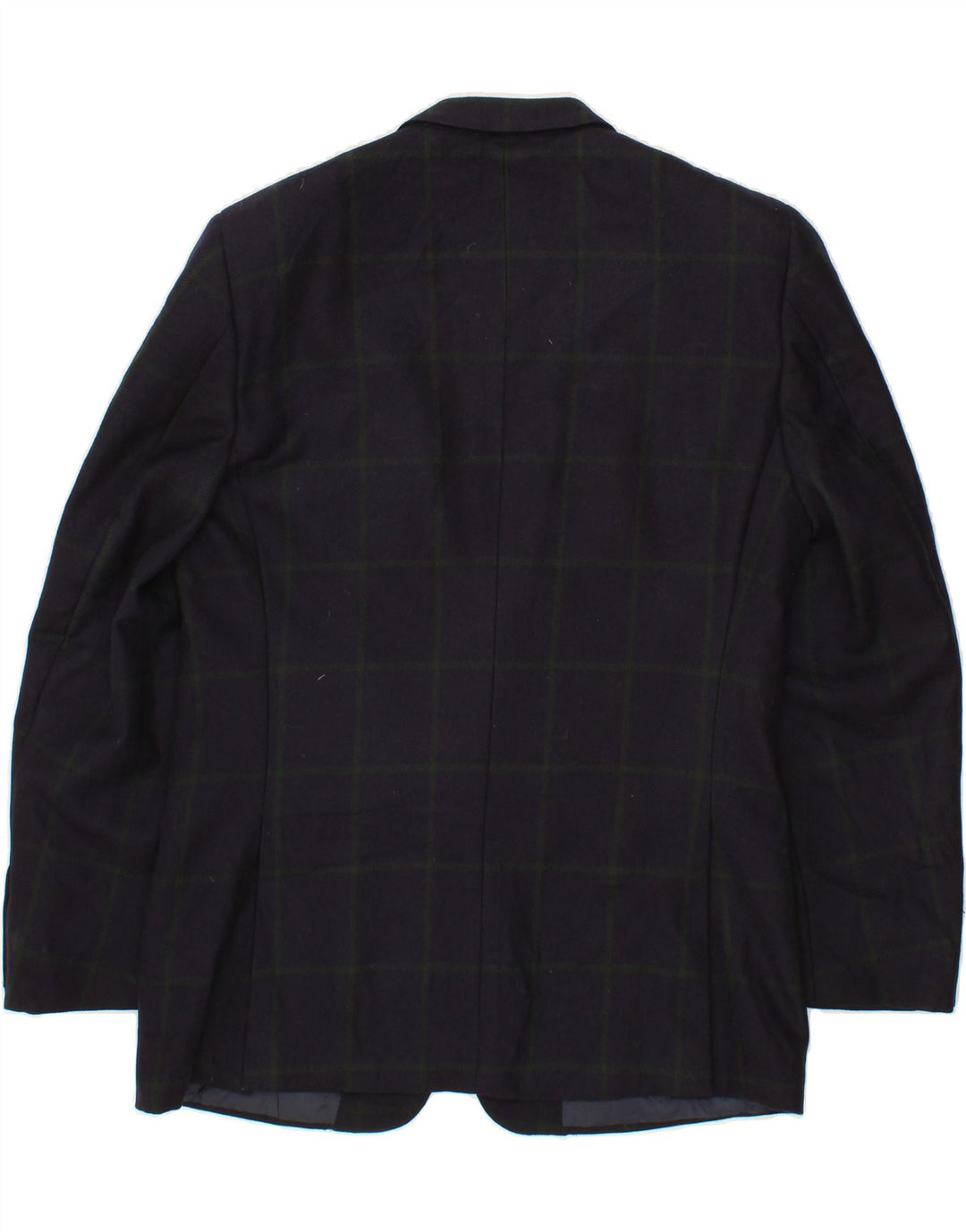 AQUASCUTUM Mens 2 Button Blazer Jacket UK 38 Medium Navy Blue Check Vintage Aquascutum and Second-Hand Aquascutum from Messina Hembry 