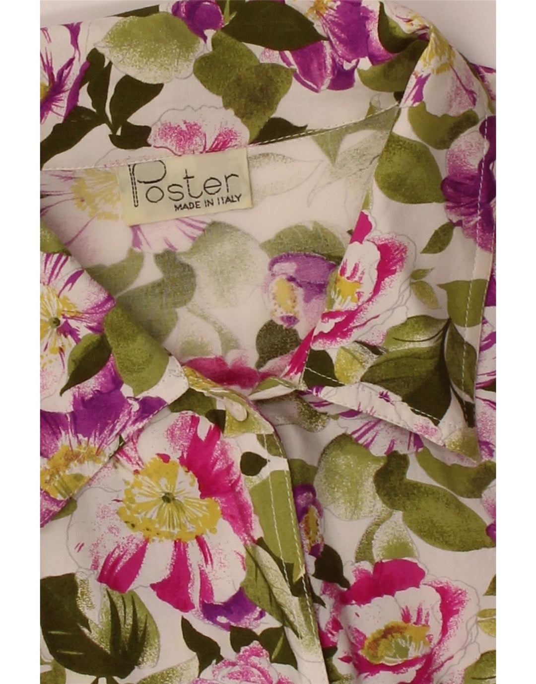 VINTAGE Womens Shirt IT 48 XL Green Floral Vintage Vintage and Second-Hand Vintage from Messina Hembry 