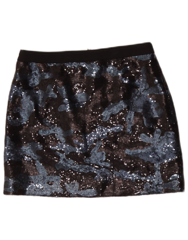 Ted Baker Dame Mini-nederdel Størrelse 1 XS W28 Sort Camouflage Viscose