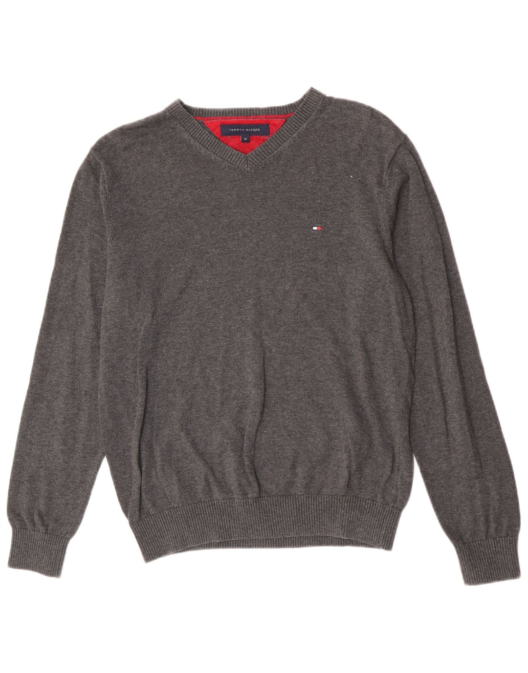 Tommy Hilfiger Herre V-hals sweater Medium Grå Bomuld