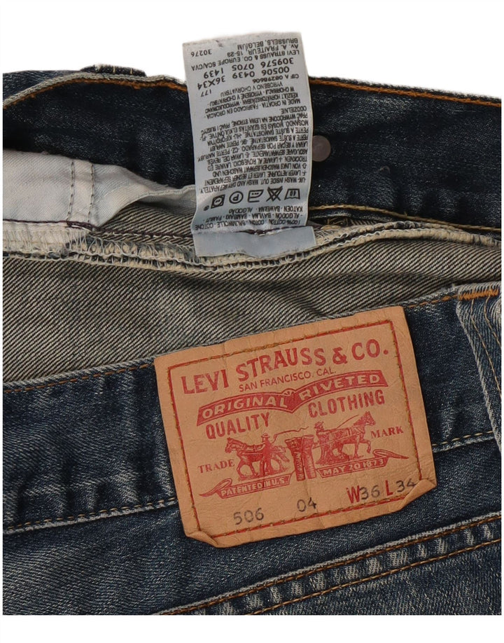 LEVI'S Herre 506 Straight Jeans W36 L34 Blå Bomuld