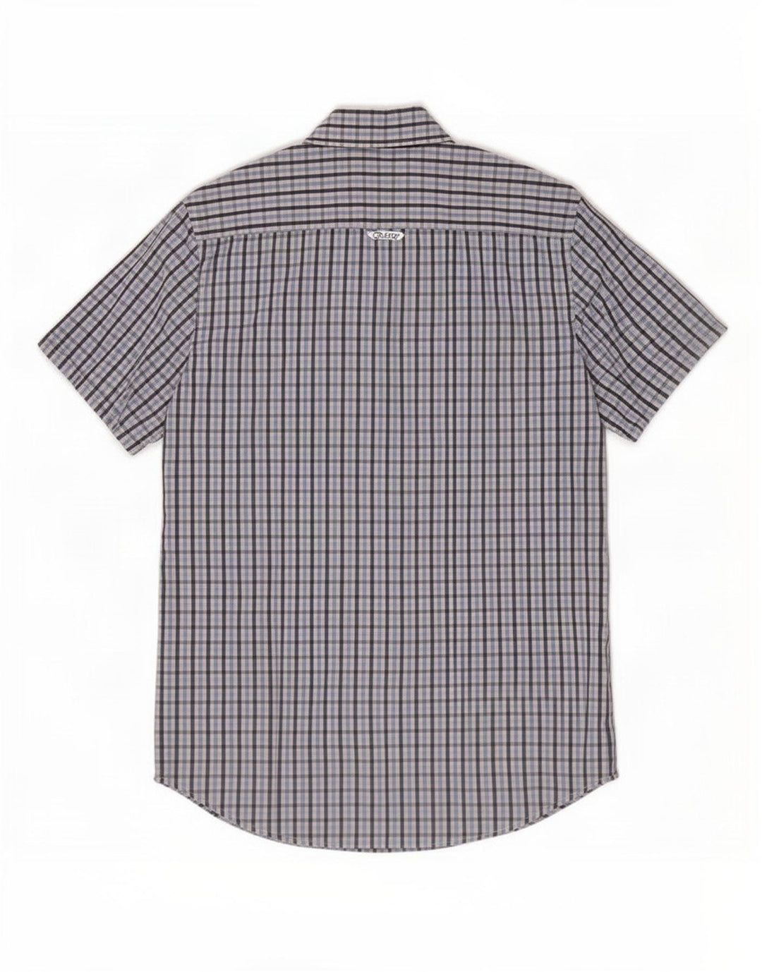 Crew Clothing Herre kortærmet skjorte Medium Blue Gingham Cotton