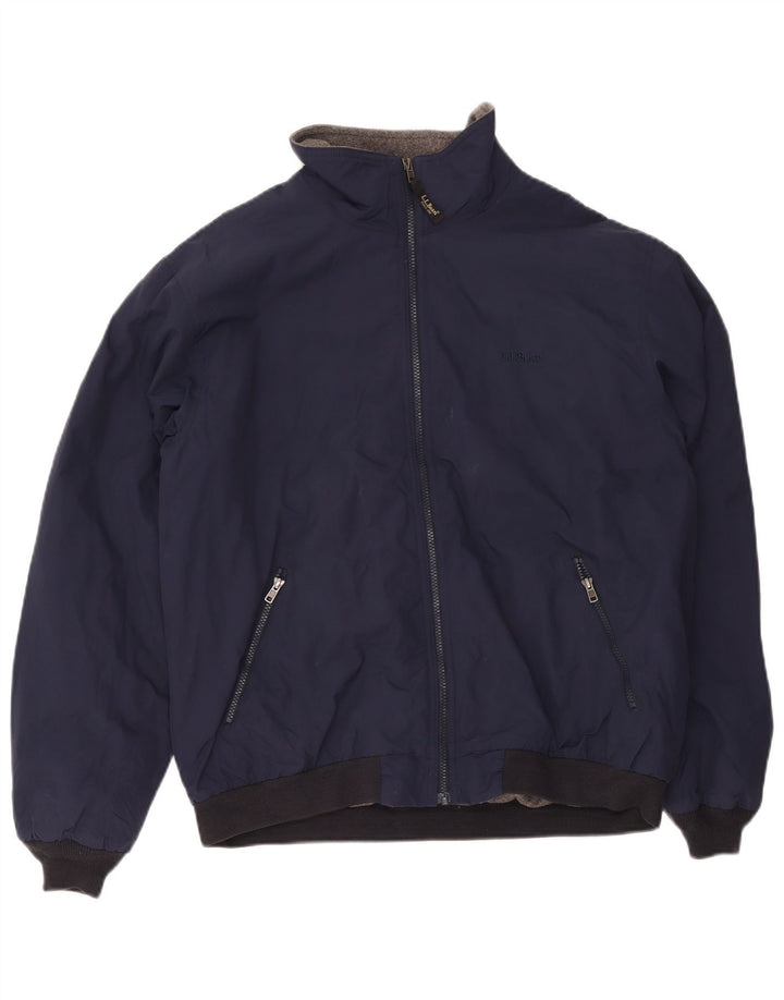 L.L.Bean Bomberjakke til mænd UK 40 Large Navy Blue Polyester