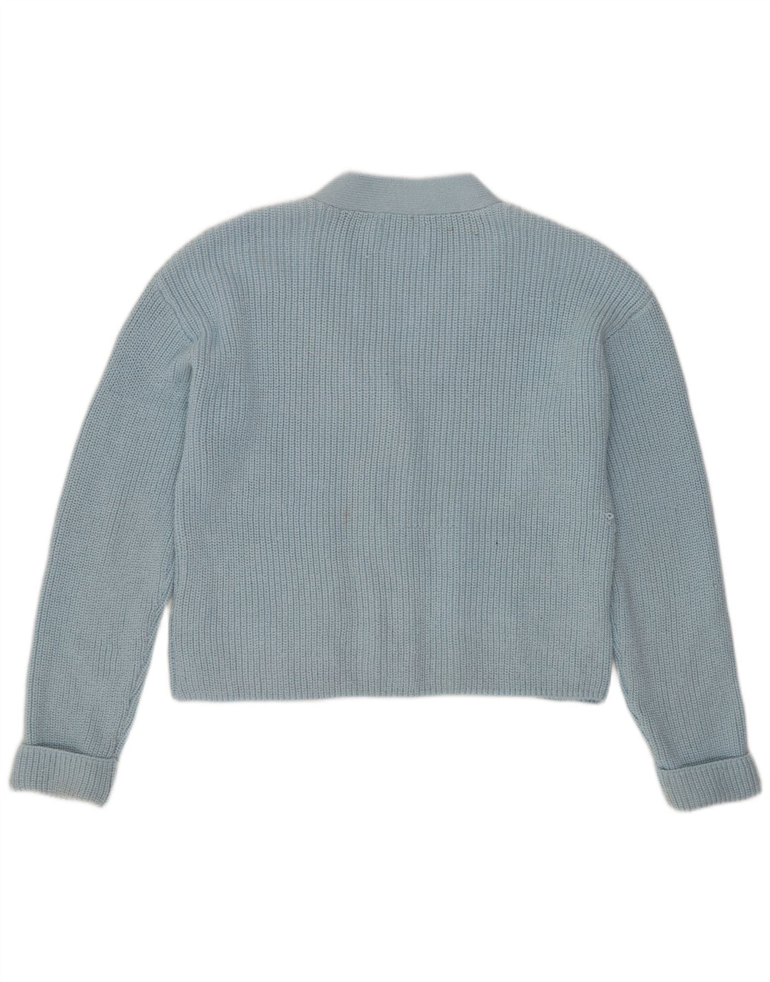Zara Girls Crop Cardigan Sweater 13-14 År Blå Polyester