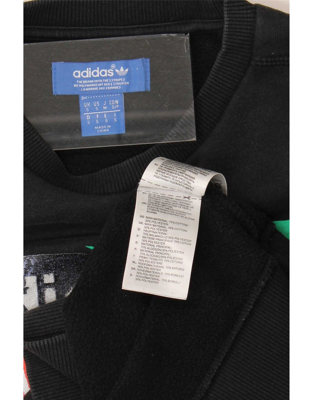 Adidas grafisk sweatshirt til mænd, lille sort bomuld