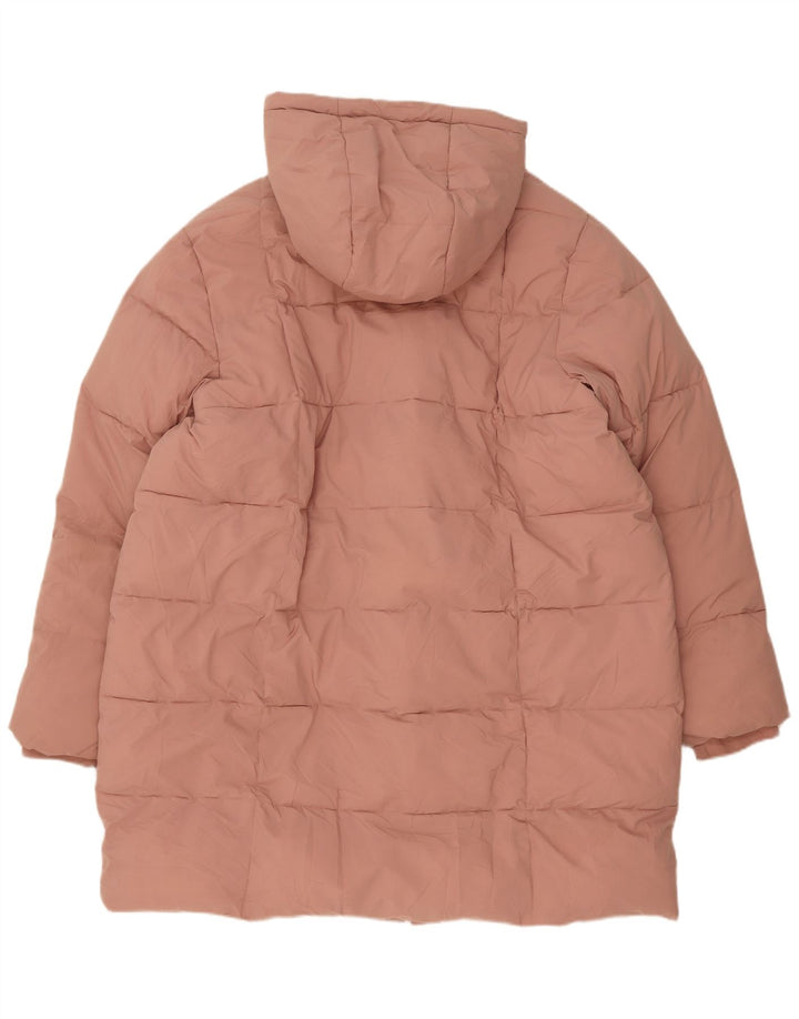 Marks & Spencer Dame Hætte Oversized Polstret Frakke UK 18 XL Pink Polyester
