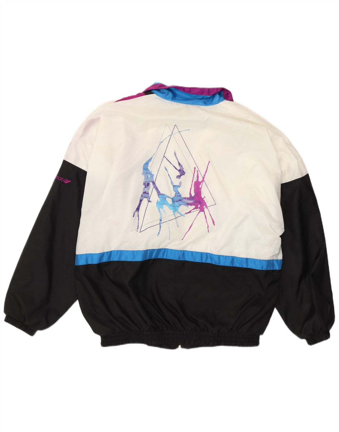 Rucanor Herre grafisk træningsdragt topjakke UK 38/40 Medium Black Colourblock