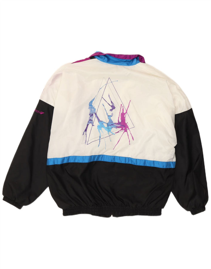 Rucanor Herre grafisk træningsdragt topjakke UK 38/40 Medium Black Colourblock