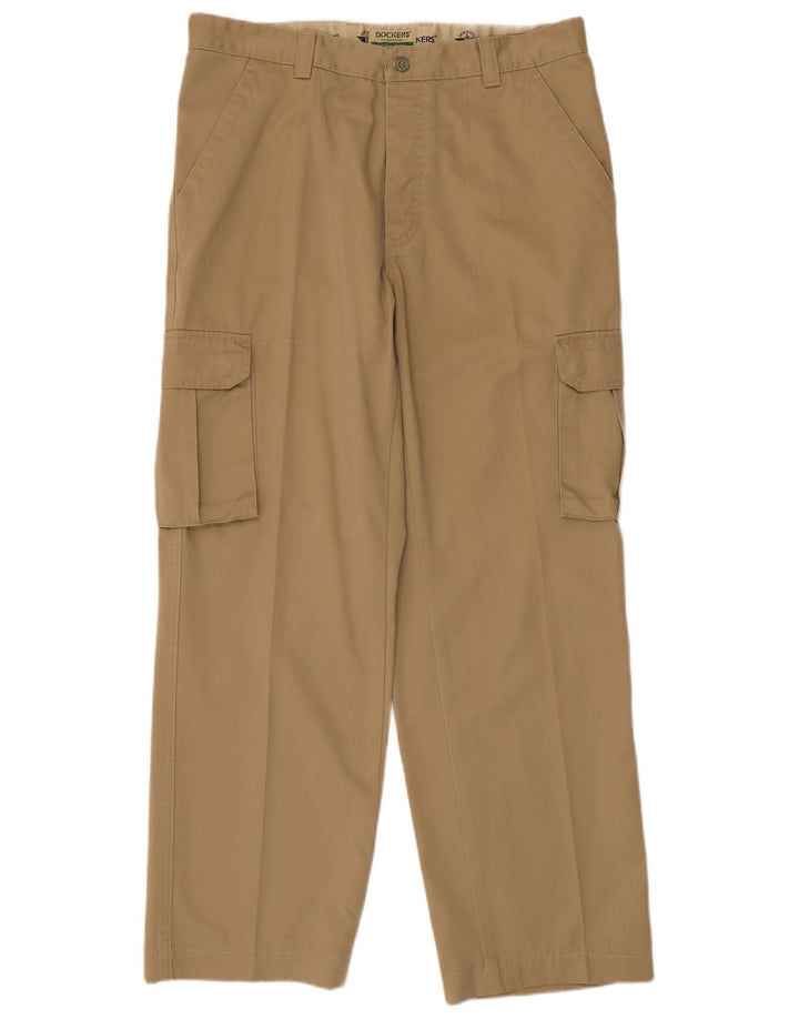 Dockers Herre Khakis Straight Cargo Bukser W36 L29 Beige Bomuld