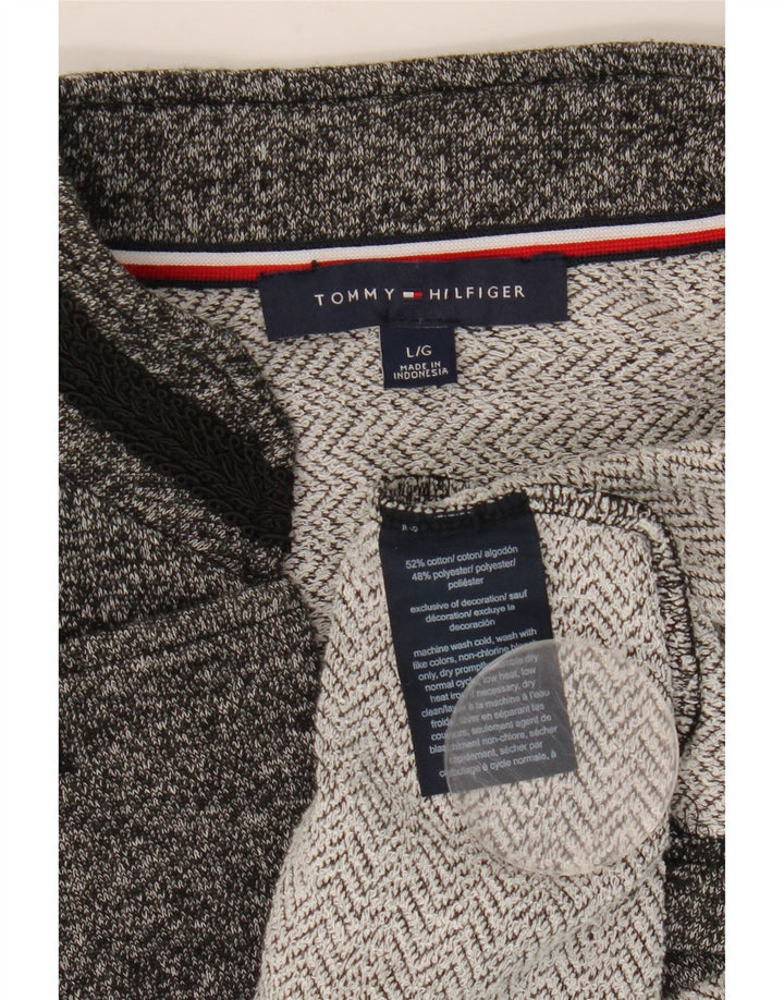 Tommy Hilfiger Dame Blazer Jacket UK 14 Stor Grå Flecked Bomuld