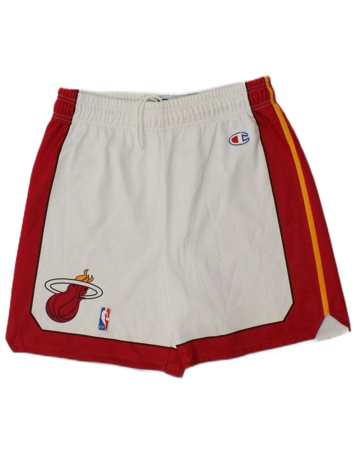 Champion Herre grafiske sportsshorts Small White Colourblock Polyester