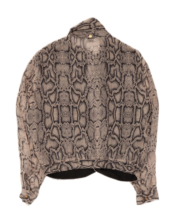Liu Jo Womens Shirt Blouse UK 14 Large Grey Animal Print