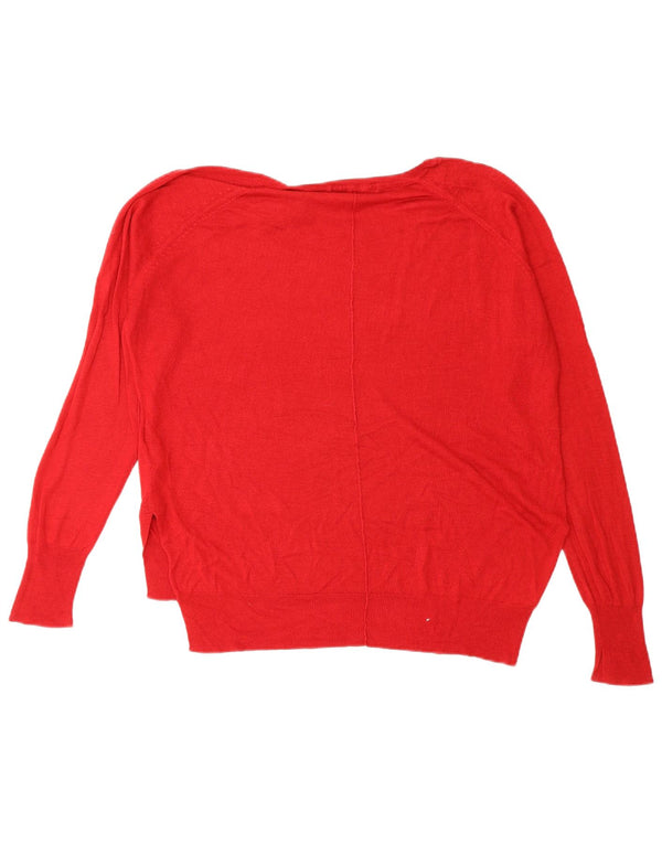 Zara Womens Crew Neck Jumper Sweater UK 16 Large Red Viscose