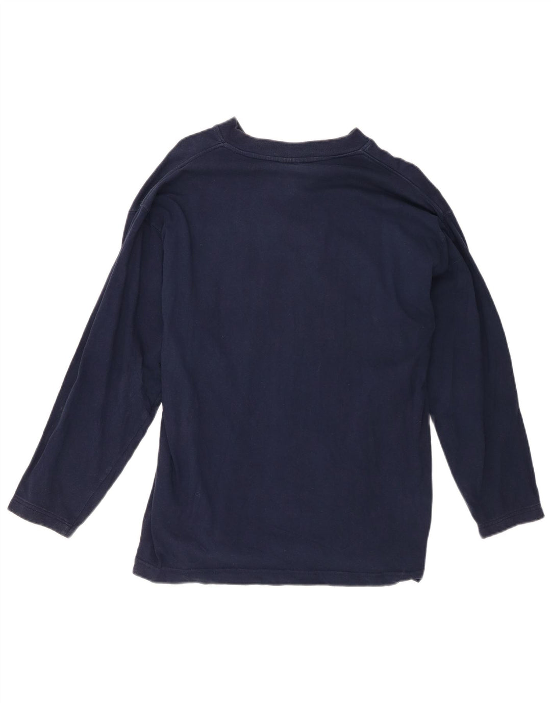 CHAMPION Mens Graphic Top Long Sleeve Large Navy Blue Cotton
